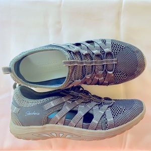 Skechers blue-gray slip on sneakers